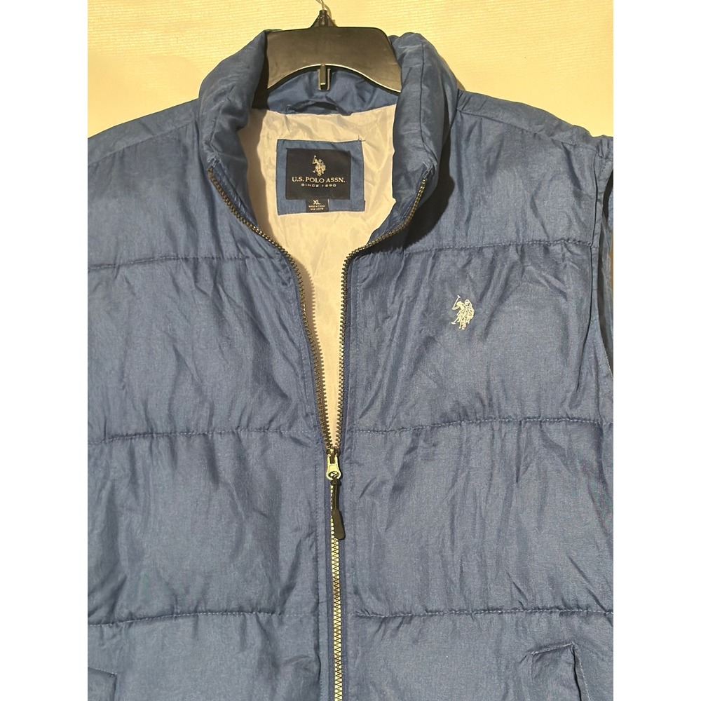 U.S. Polo Assn. Men's Puffer Vest XL Navy Blue Quilted Full Zip Jacket - Picture 2 of 7